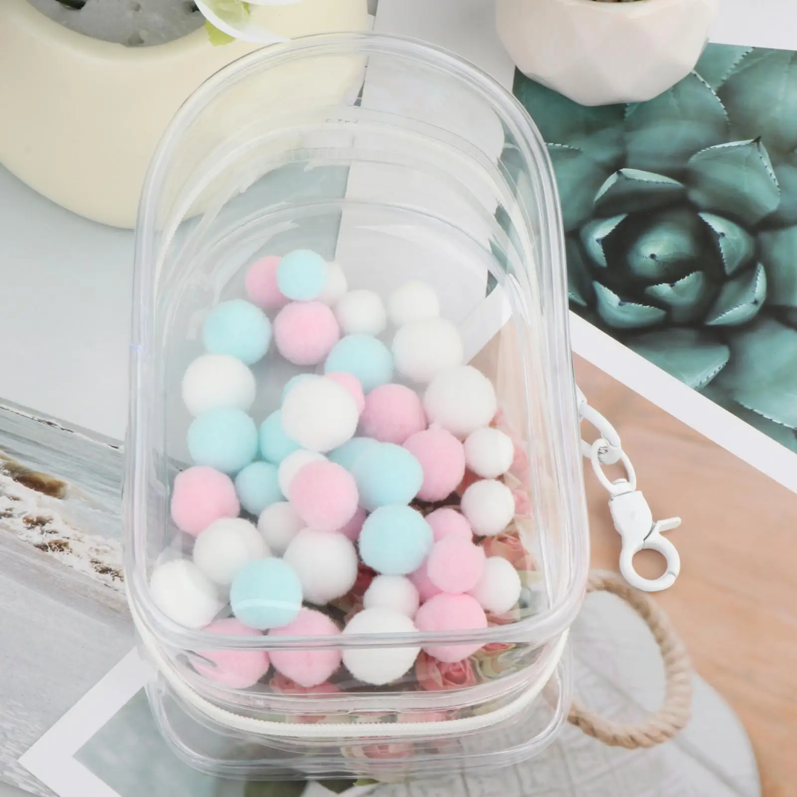 Clear Figure Display Bag with Keychain Gift for Mini Figures for Action Figures Showing Off Boxes Doll Collectors Collectibles