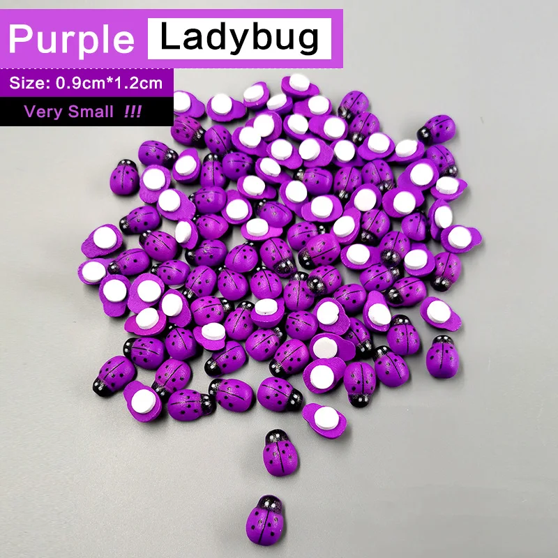 100pc Purple Ladybug