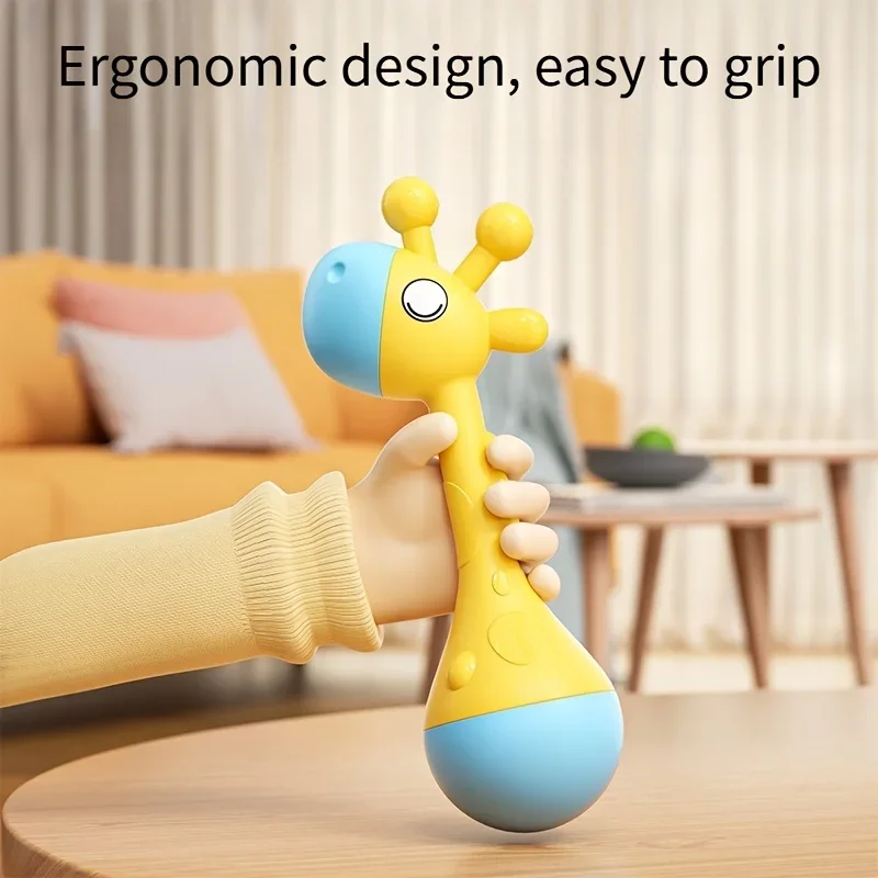Juguete sensorial de jirafa para bebé: timbre de bebé con sonido calmante, juguete de desarrollo para habilidades motoras y calmante emocional - imagen 2
