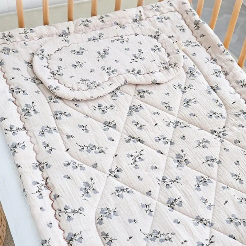Almohadilla transpirable de algodón para cuna – Estampada infantil