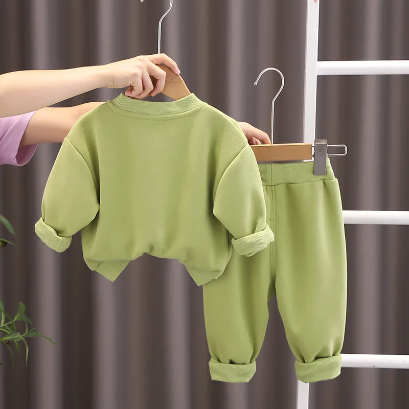 Nueva ropa de otoño para bebés, traje para niños y niñas, camiseta a la moda, pantalones, 2 unids/set, trajes para niños, disfraz para niños, chándales infantiles - imagen 5
