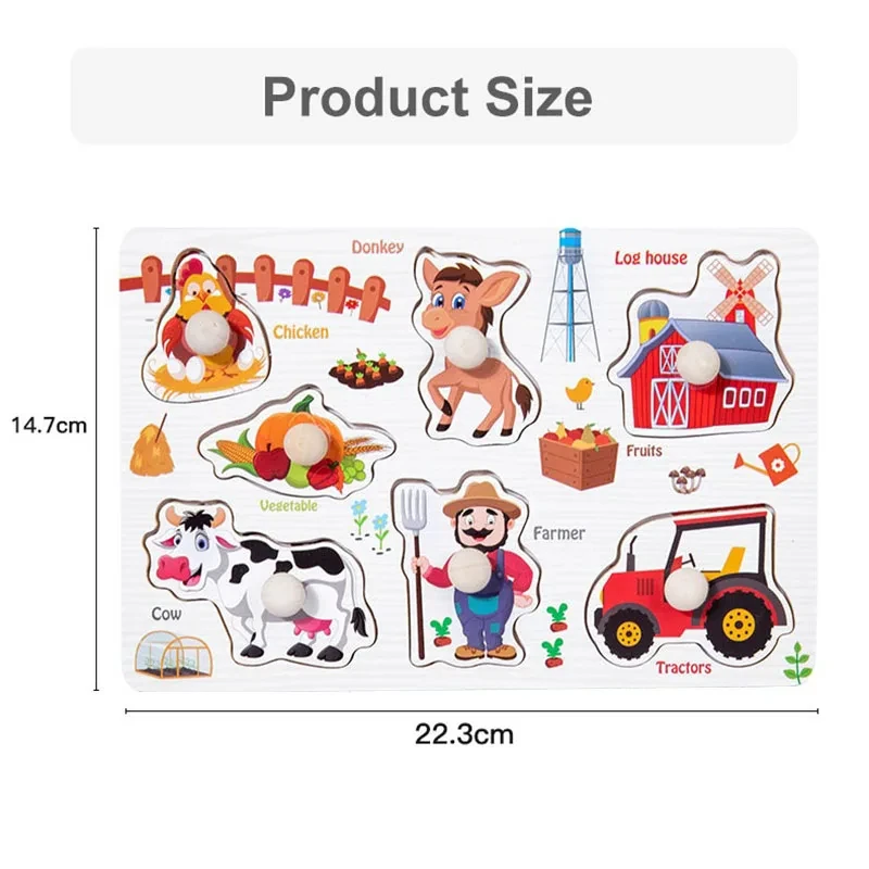 Rompecabezas de madera Montessori, juguete para niños, rompecabezas de madera para niños de 2 años, educativo temprano Montessori, juego para bebés de 1 2 y 3 años - imagen 5