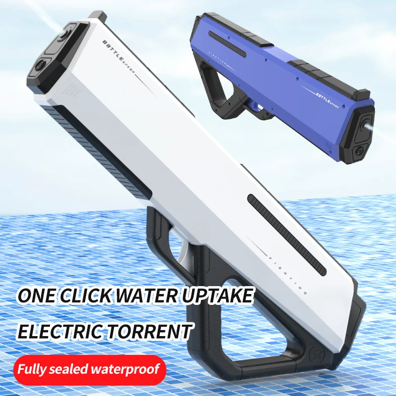 Pistola de agua eléctrica totalmente automática, juguetes de verano al aire libre para niños, pistolas de pulverización, pistola de agua de disparo continuo, juguete de piscina - imagen 2