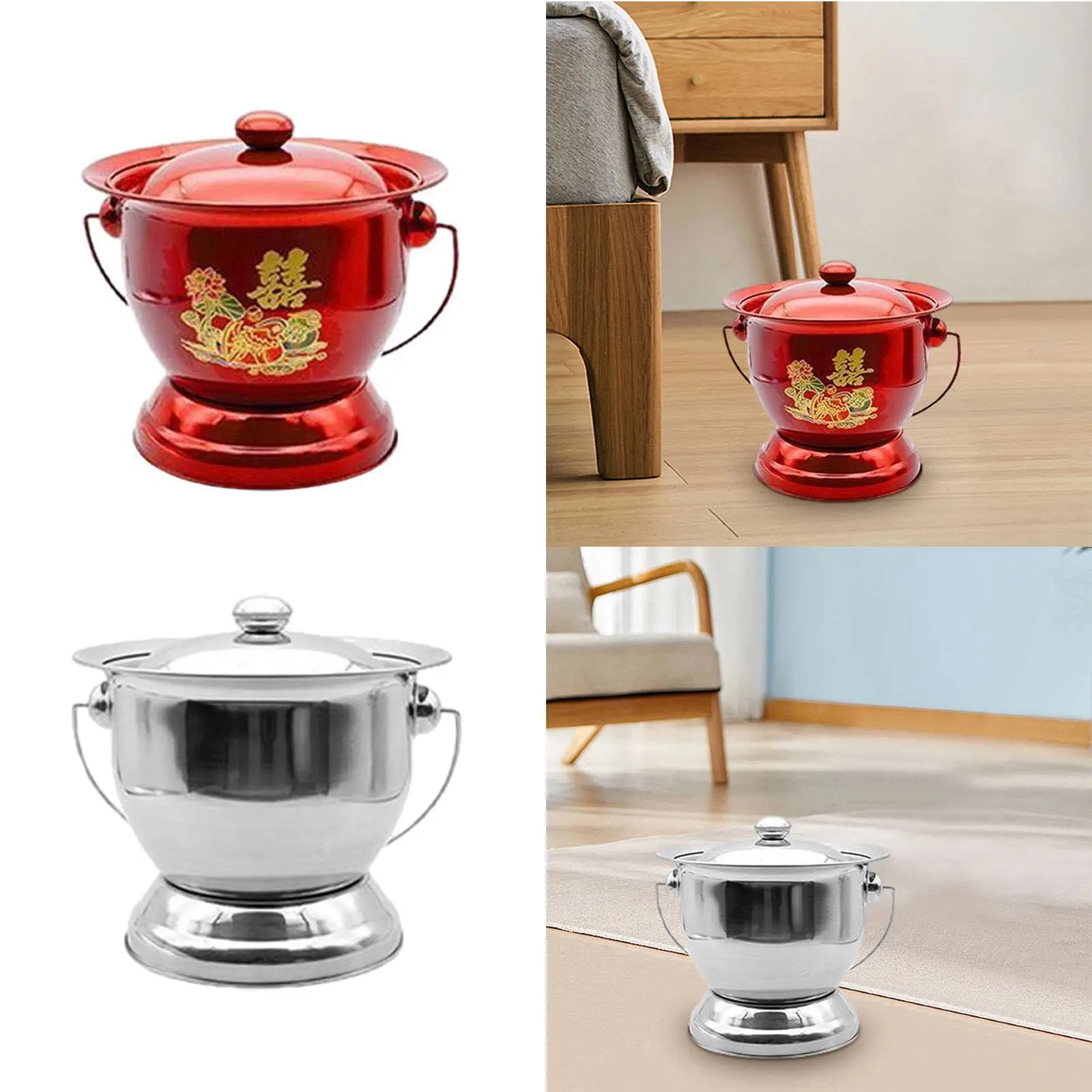 Chamber Pot for Home Use, Travel Urinal with Lid for Adults And Kids