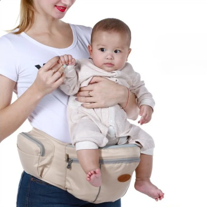 Portabebés ergonómico de cadera con asiento y cinturón acolchados