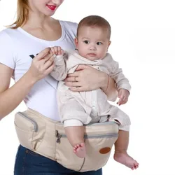 Portabebés ergonómico de cadera con asiento y cinturón acolchados