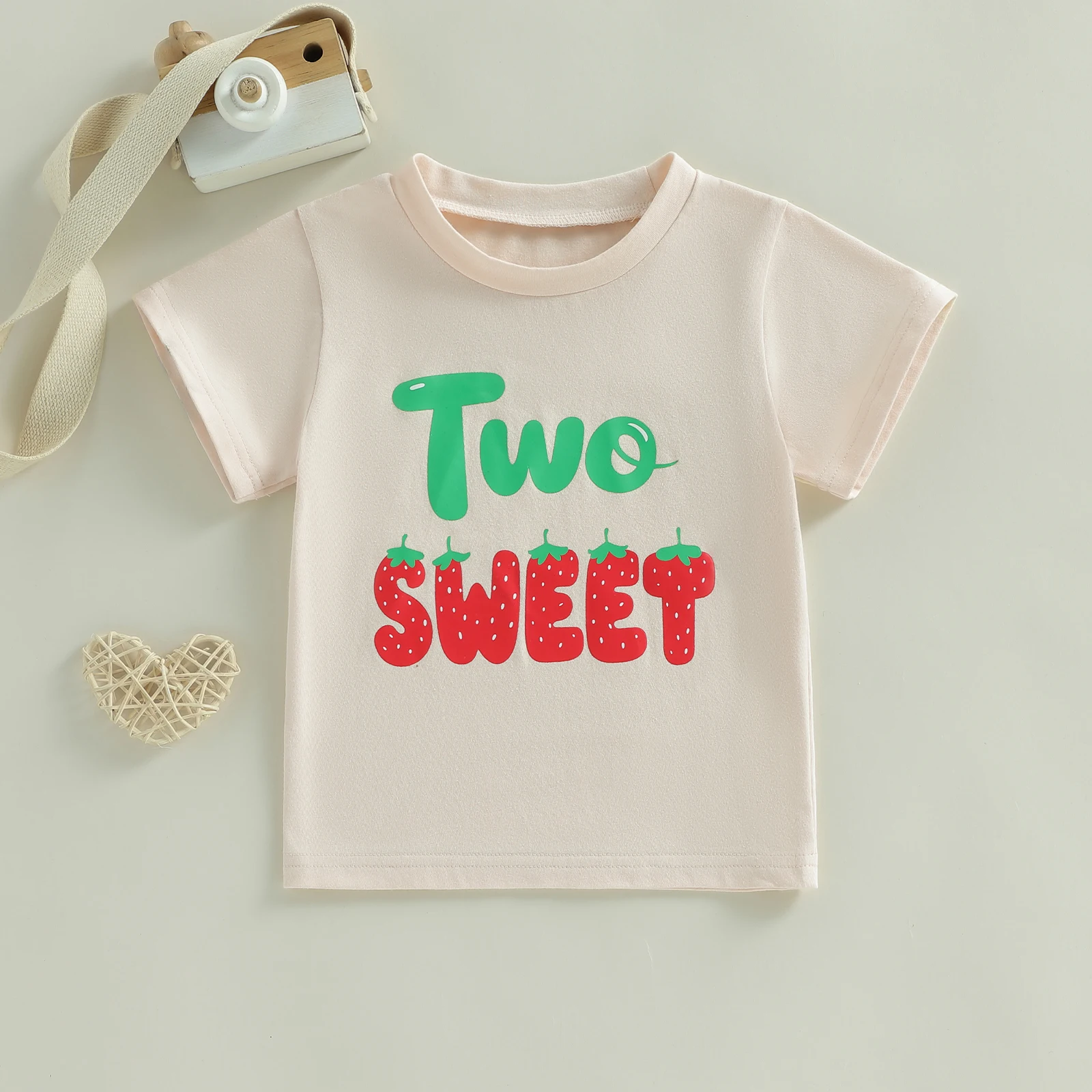 Tregren Camiseta de bebé manga corta con cuello redondo y letras - imagen 3