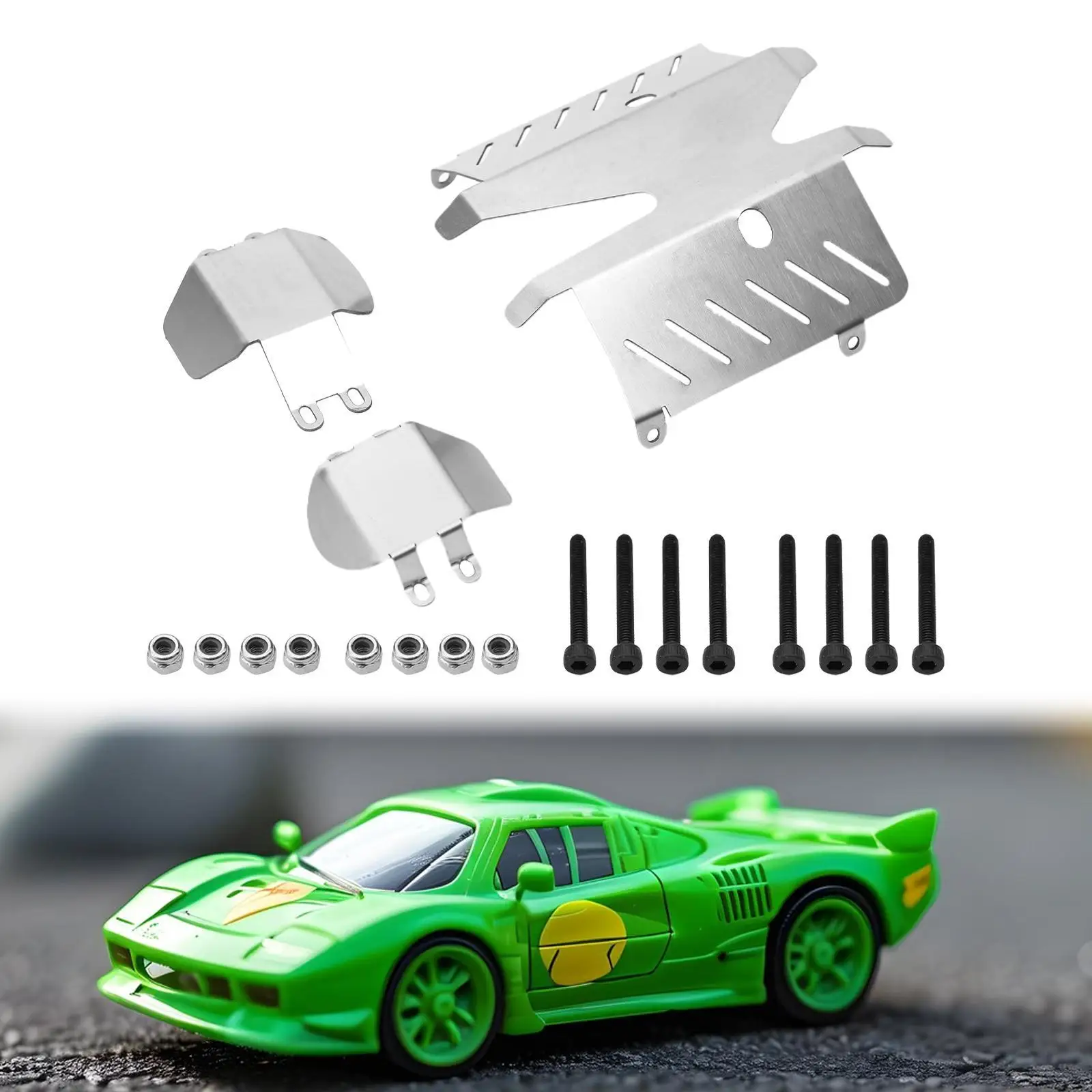 Armaduras de deslizamiento de placa de deslizamiento, tablero protector de chasis, armadura de chasis para modificación cc02 1/10 RC, 3 uds.