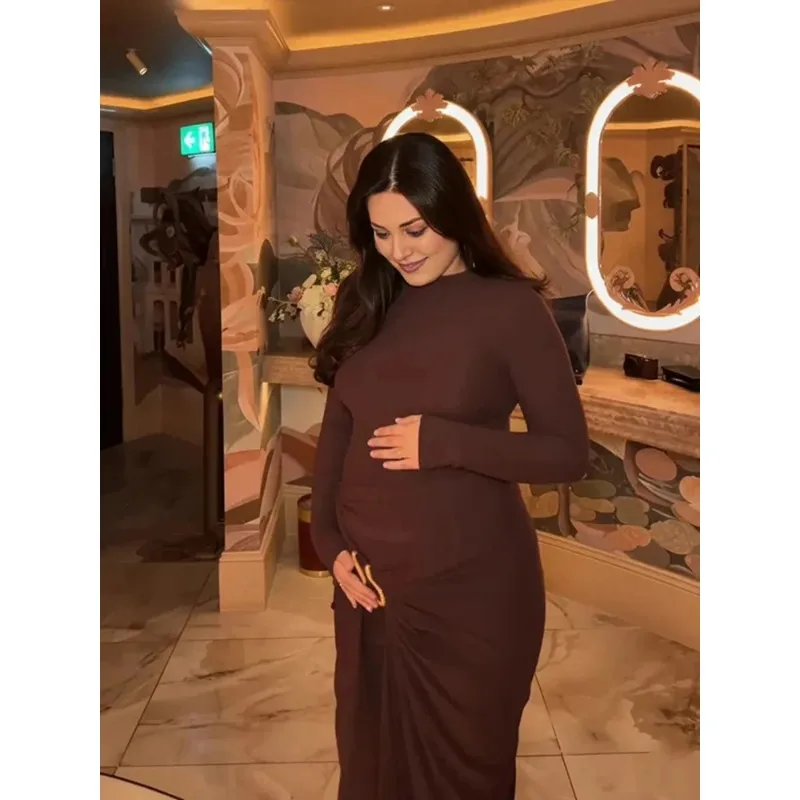 Vestido de maternidad fruncido para sesiones de fotos de embarazo - imagen 2