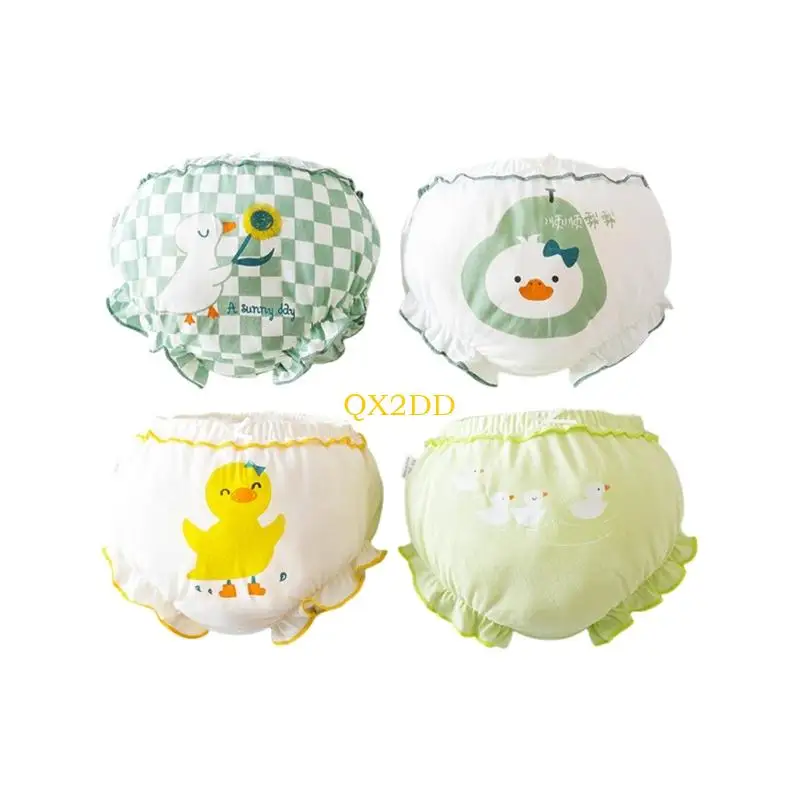 QX2D 4PCS Girls Strethery Wate Strisw Rear Fabrá suave juguetón durante 6 meses a 7 años - imagen 3