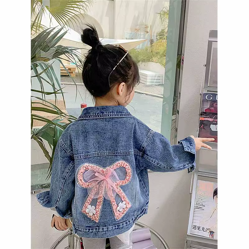 Abrigo vaquero para niños y niñas con pajarita – Primavera y otoño