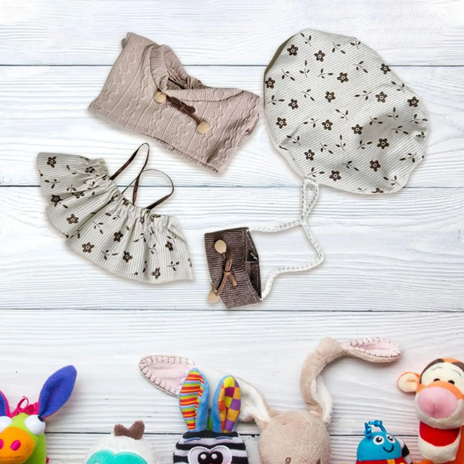 20cm Plush Doll Clothes Photo Props Soft DIY Plush Doll Dress up Plush Doll Accessories Stuffed Animals Clothes Cartoon Fashion