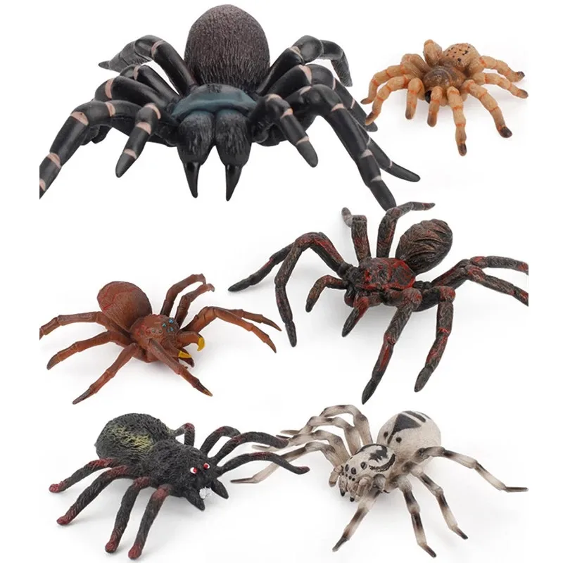 Juguetes de araña realistas, modelo de araña falsa gigante, Animal de plástico, Tarántula, araña negra, accesorios de broma de Halloween, regalo sorpresa para niños - imagen 2