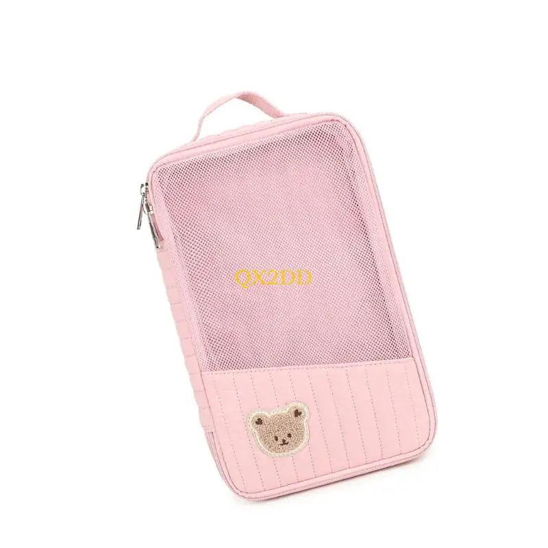 QX2D Bolsa organizadora pañales portátil Construcción algodón transpirable Compartimento espacioso para cambios rápidos - imagen 2