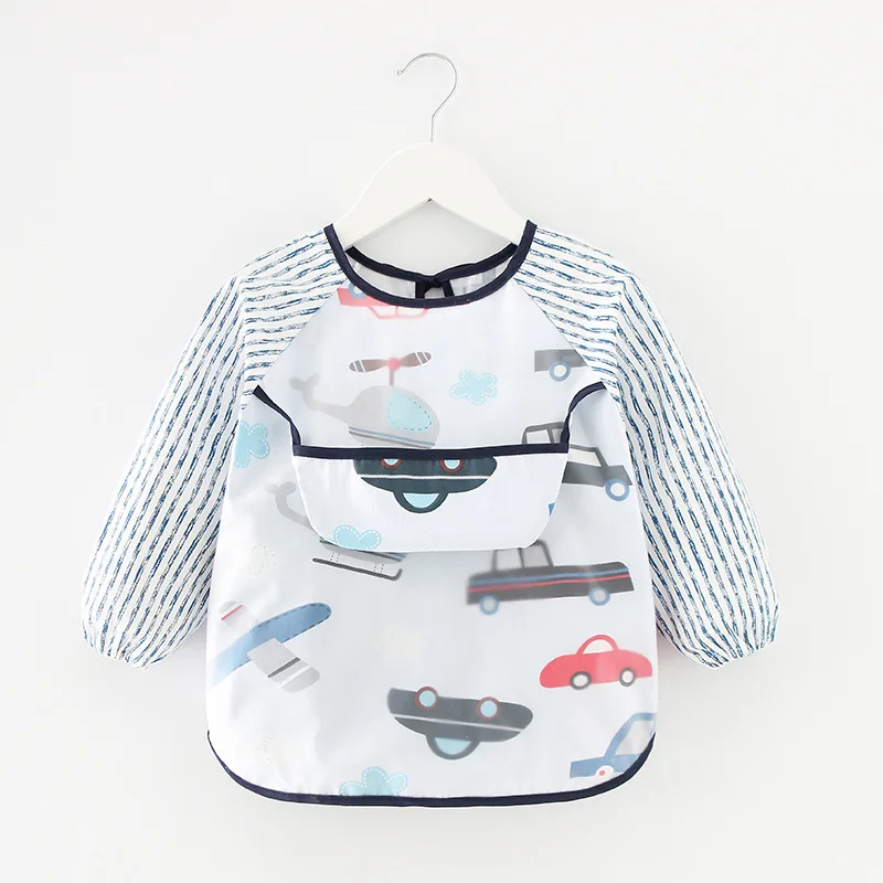 Baberos para bebé recién nacido de 0 a 2 años, blusa impermeable de manga larga, vendaje inverso, ropa para comer infantil, delantal, babero, ropa protectora - imagen 5