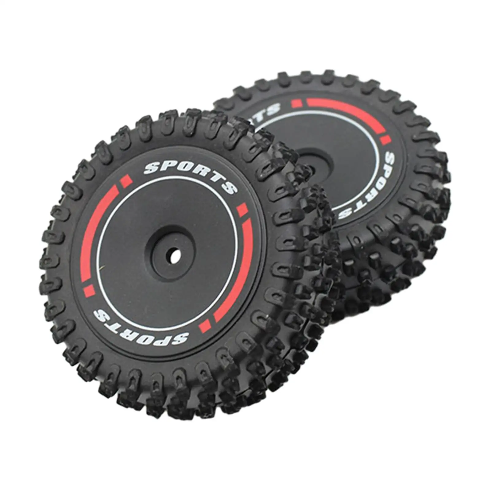 2x Replacement Front Wheel Tyre Spare Parts RC Tire for Wltoys 124010 1:12 Scale Replacement DIY Modification RC Crawler Car