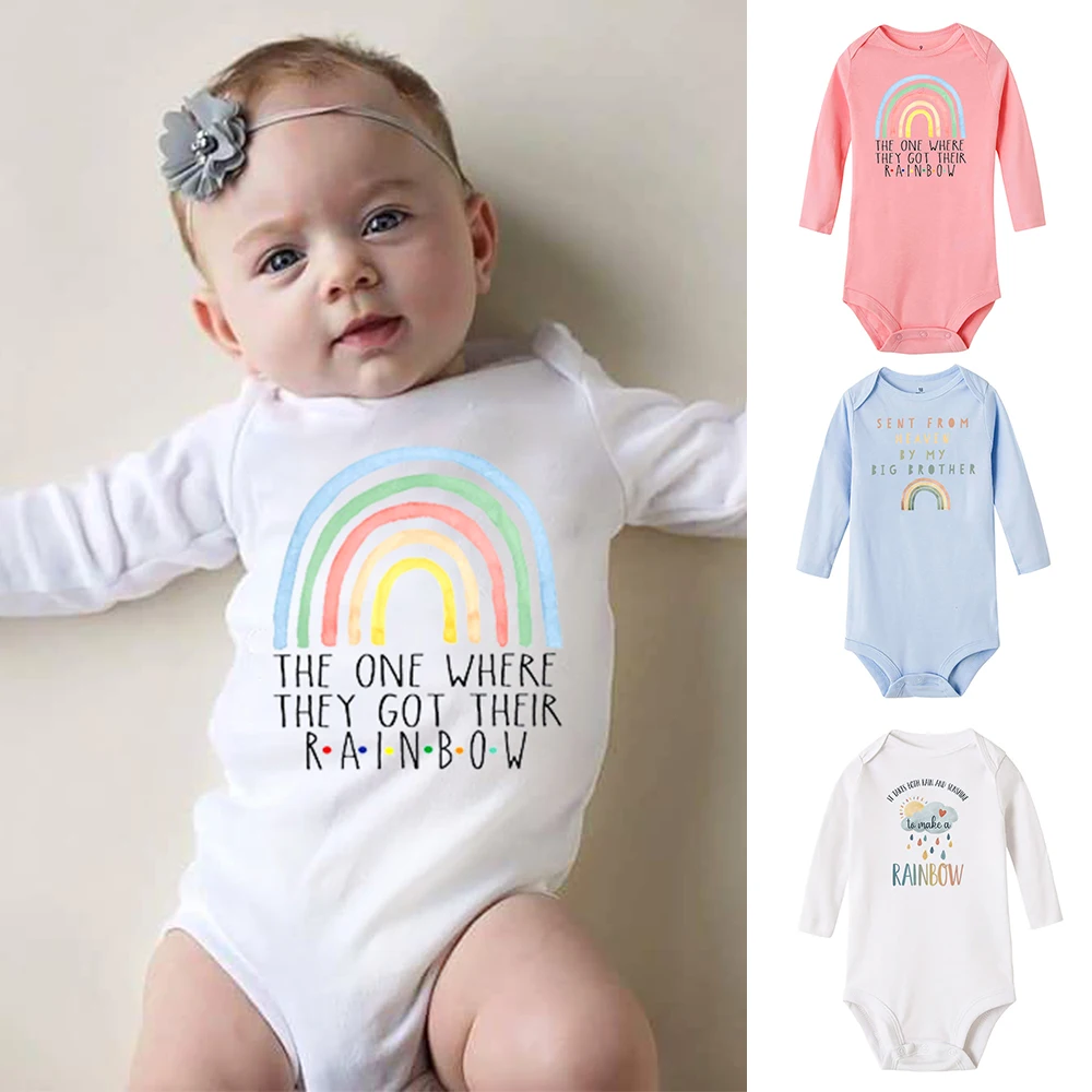 The One Where They Got Their Rainbow, traje de manga larga para bebé recién nacido, pelele, mono informal de moda de verano, Ropa infantil