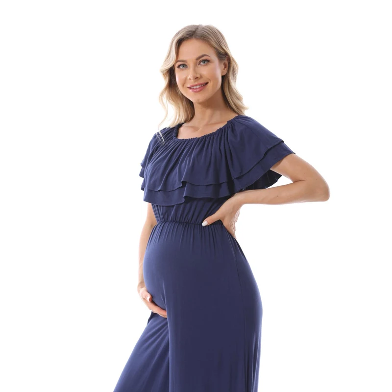 Vestido premamá lactancia talla grande para sesión de fotos embarazo - imagen 2