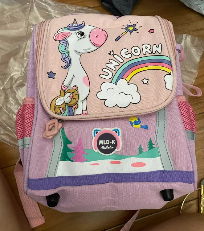 Mochila unicornio impermeable para colegio – Ligera estampado arcoíris