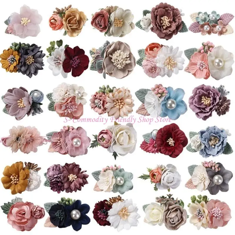 85AE 3 uds. Conjunto pinzas para cabello florales para niñas y niños, horquillas con Clip cocodrilo completamente y - imagen 4