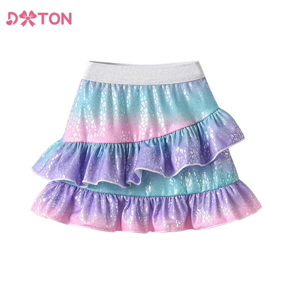 DXTON Faldas tutú de tul con volantes en capas informales para niñas - imagen 4