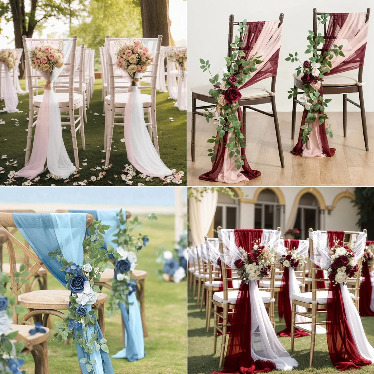 Tela de tul drapeada transparente para boda, decoración de flores rosas para cumpleaños, ceremonia, recepción, conos de confeti - imagen 3