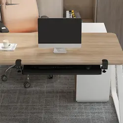 Bandeja teclado escritorio ergonómica con cajón y abrazadera