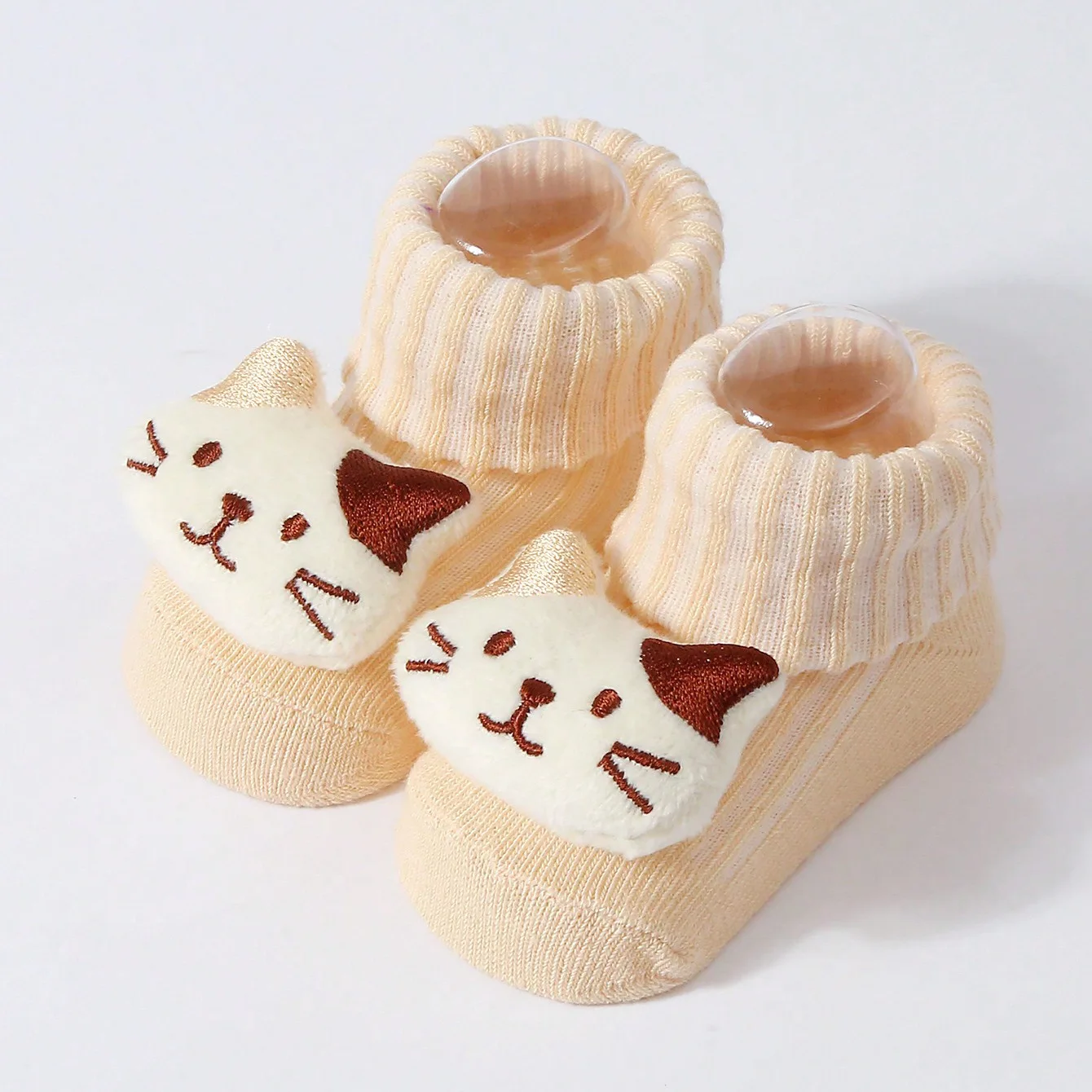 Calcetines elásticos de muñeca de dibujos animados para bebé, calcetines de punto suaves y cálidos para recién nacidos, calcetines medios para niñas y niños de 0 a 18M - imagen 4