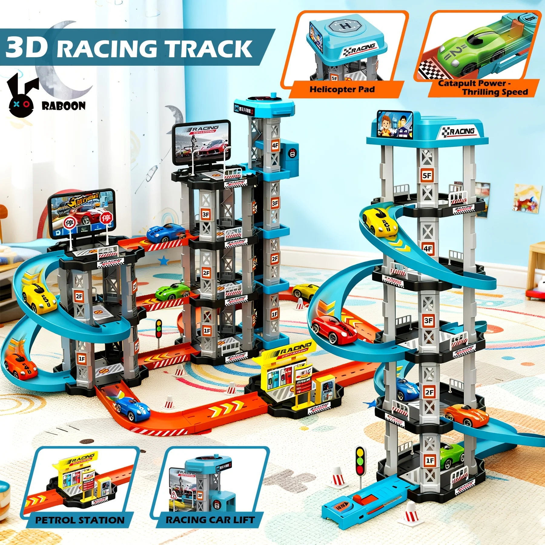 Set juguete pista garaje educativo con ascensor y rampa para ninos - imagen 3