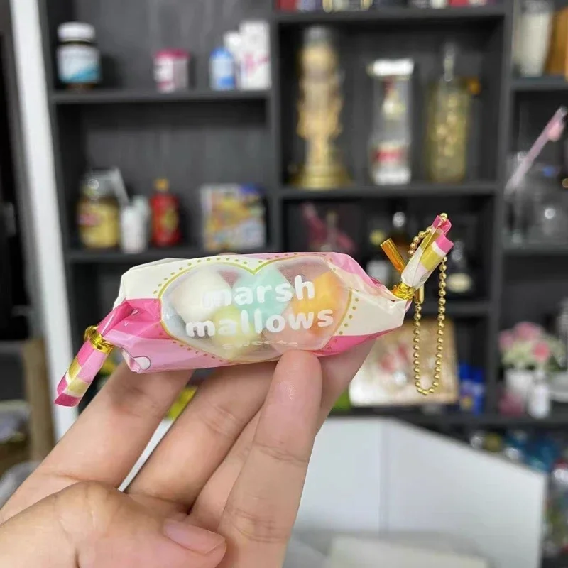 J-DREAM cápsula juguetes Mini algodón de azúcar serie simulación Snack Anime figura colgante llavero juguetes coleccionar adornos - imagen 4
