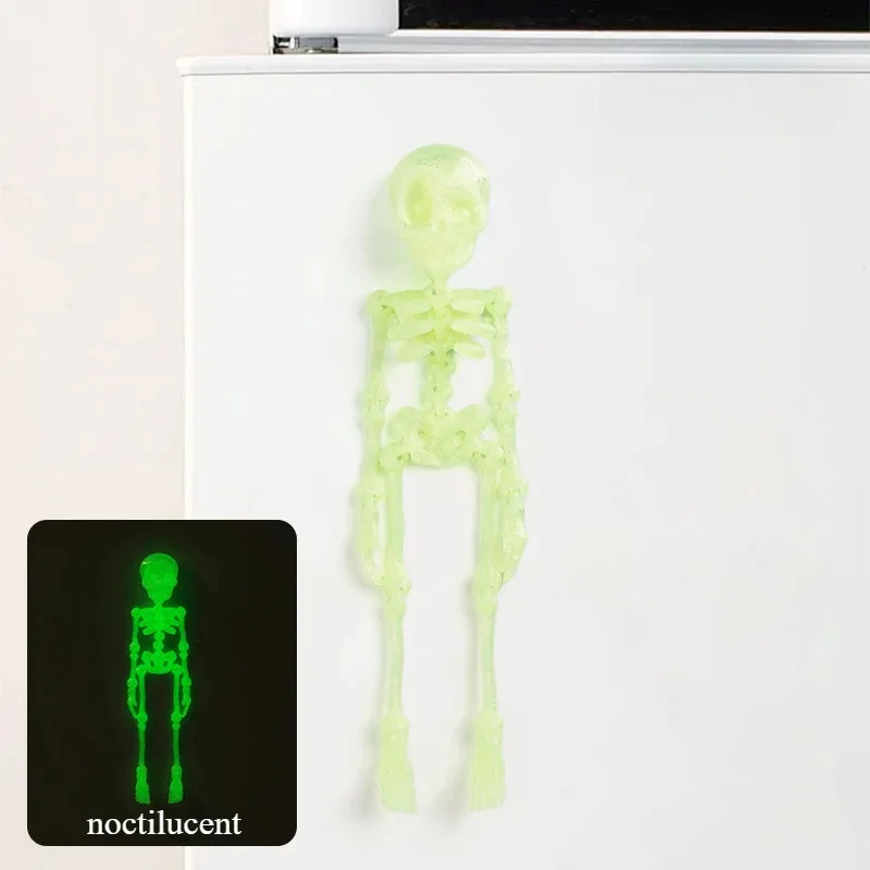 Imanes de nevera de Halloween, imán de esqueleto Poseable 3D, articulaciones móviles, decoración de refrigerador, adorno creativo DIY, regalo de Halloween - imagen 3
