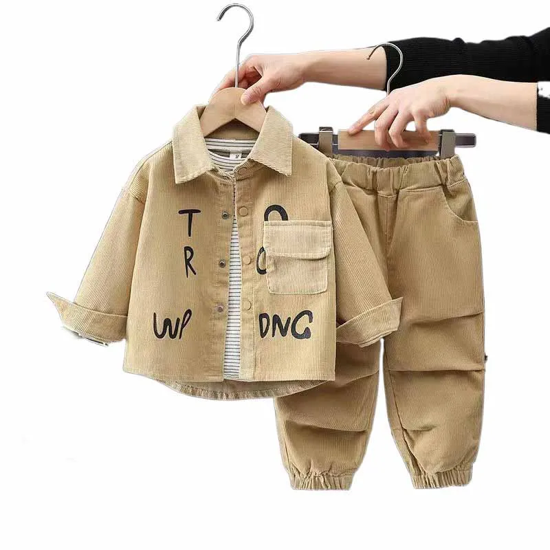 Conjunto de otoño para niño con letras – Manga larga y pantalón - imagen 5