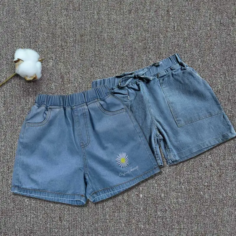 Conjunto de pantalones cortos vaqueros verano para niñas con bordados - imagen 5