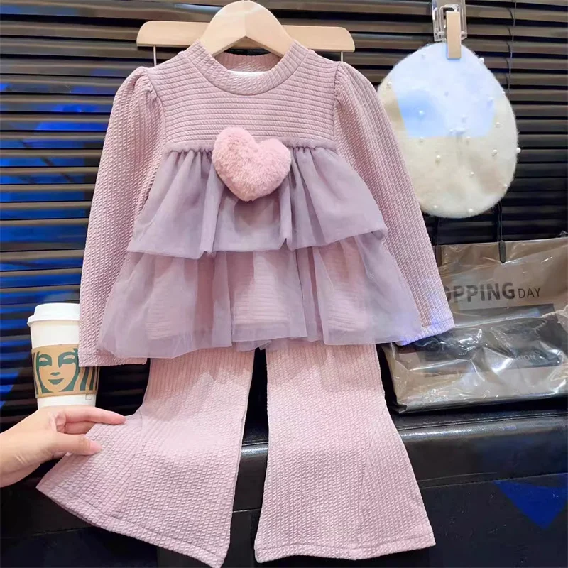Conjunto bebé manga larga con pantalones acampanados para otoño - imagen 2