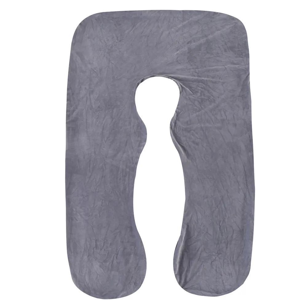 Almohada para embarazadas, almohada de terciopelo de cristal en forma de U para embarazo, soporte para la cintura, almohada para dormir lateral, núcleo corporal para embarazo - imagen 5