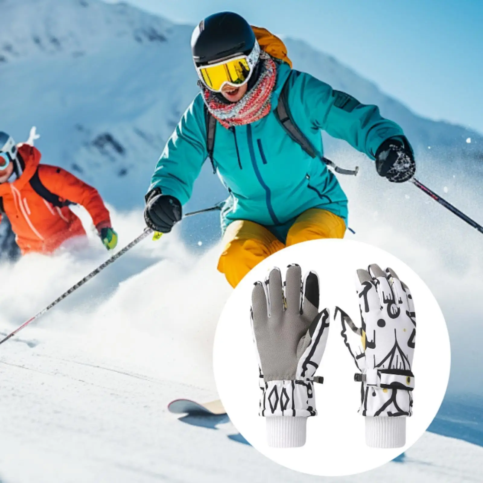 Ski Thermal Gloves Winter Gloves Men Riding Gloves Portable Protective Mitts