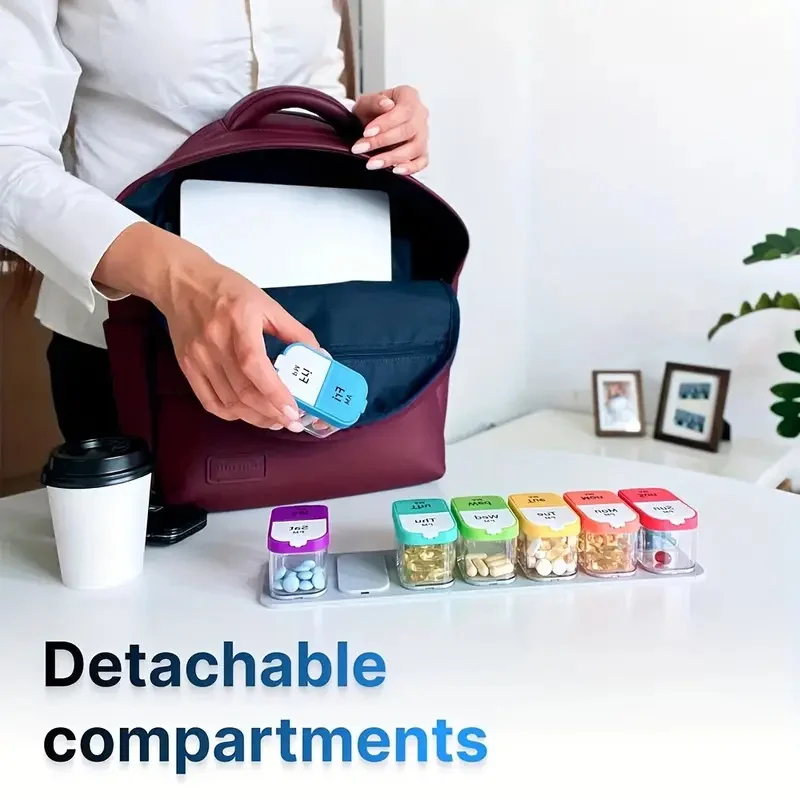 Pastillero portátil infantil con compartimentos organizadores - imagen 4