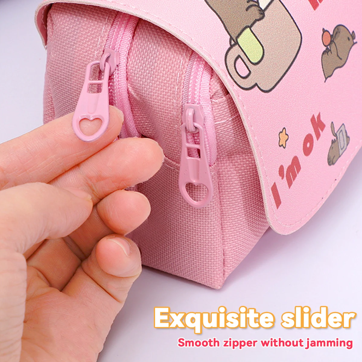 Estuche de lápices Kawaii, bolsa de papelería de gran capacidad, bolsa de lápices para estudiantes, regreso a la escuela, suministros de oficina y escuela, papelería - imagen 3