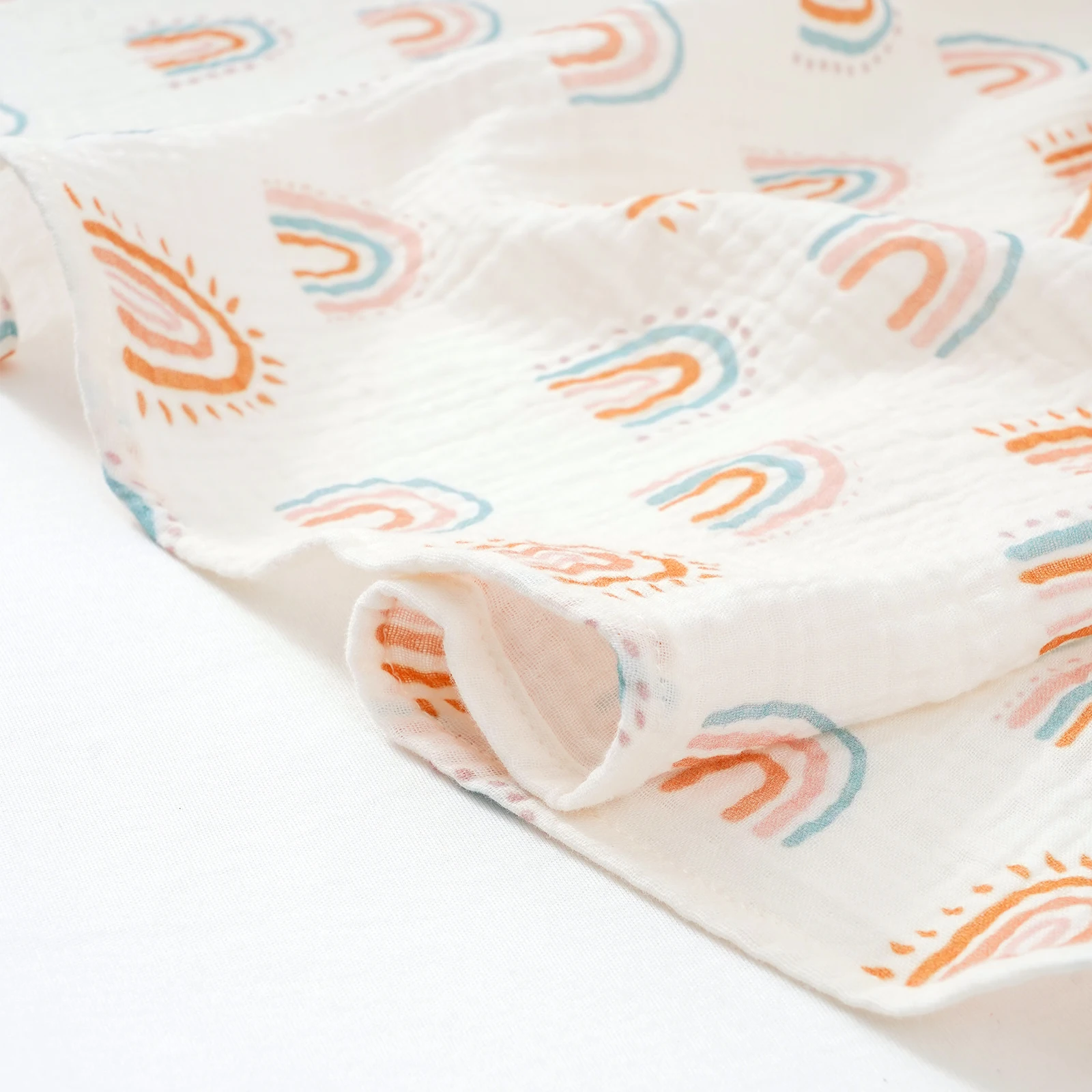 Elinfant 4 Uds. Mantas 100% de algodón para bebé, manta suave y acogedora, mantas receptoras para recién nacidos, ropa de cama, elementos esenciales para guardería - imagen 4