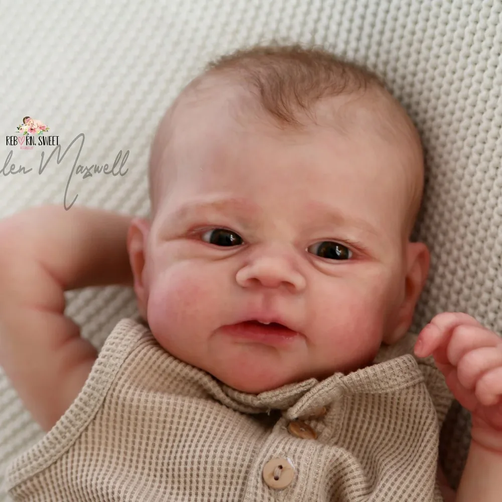 Muñeca Reborn Elijah de vinilo ultra realista con efecto venas