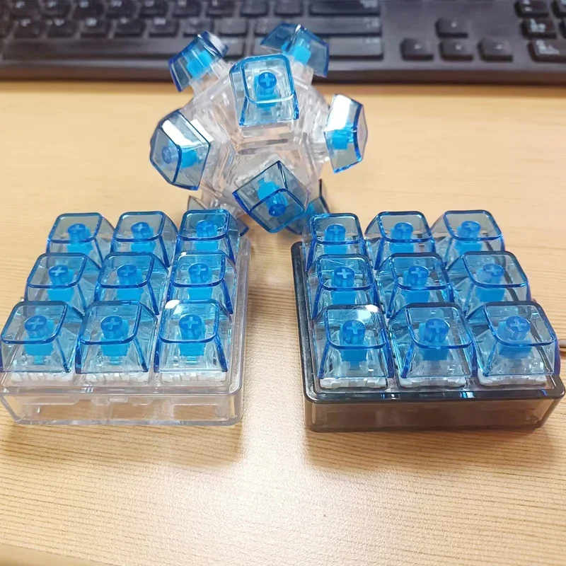 Probador de eje de teclado mecánico de 9/12 teclas, juguete para aliviar el estrés, botón de teclado, tecla, juguetes de descompresión para regalo de adultos - imagen 2