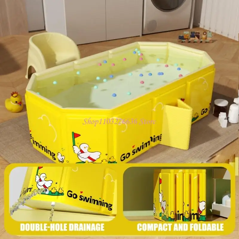 Bañera bebé plegable R6FD para baños seguros Bañeras fáciles almacenamiento portátil Bañera PVC Space Saver Baby para - imagen 5
