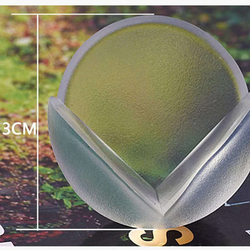 Protector de esquina de mesa con forma de bola transparente, protectores de esquina de muebles de seguridad para bebés, cubierta de borde anticolisión para niños pequeños, 4 Uds. - imagen 4