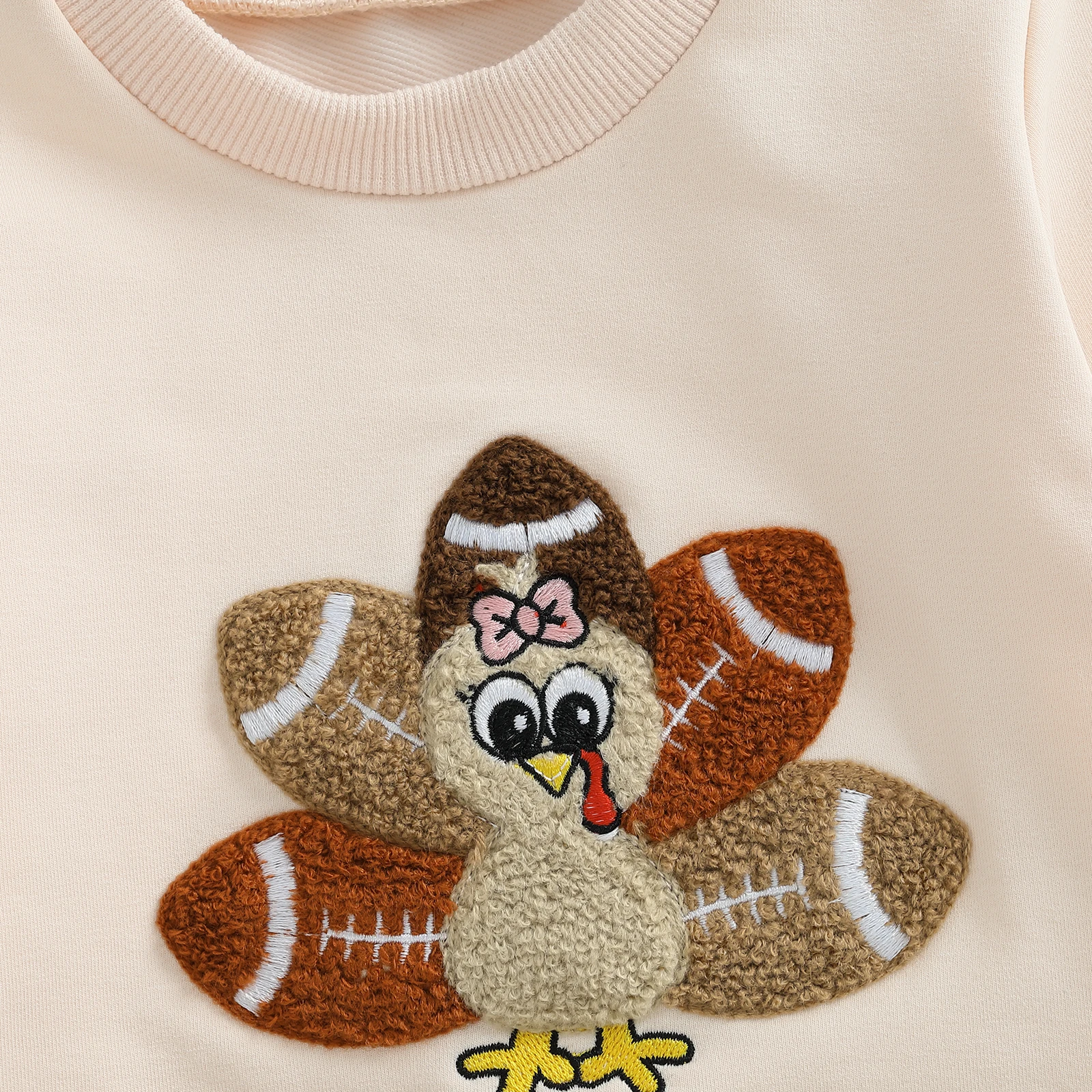 Conjunto de 2 piezas de falda de tul con minifalda acampanada, sudadera bordada de pavo de fútbol, traje de Acción de Gracias para niña pequeña - imagen 4