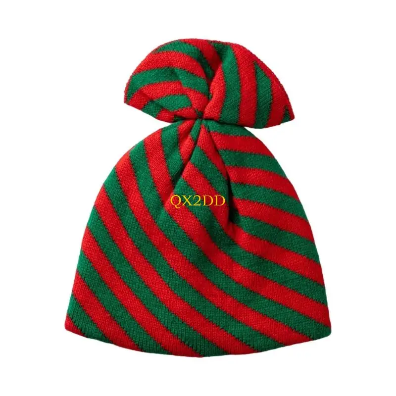 QX2D Gorros navideños finos y cálidos para bebés Sustancia acrílica Suave Estancia fotográfica navideña - imagen 4