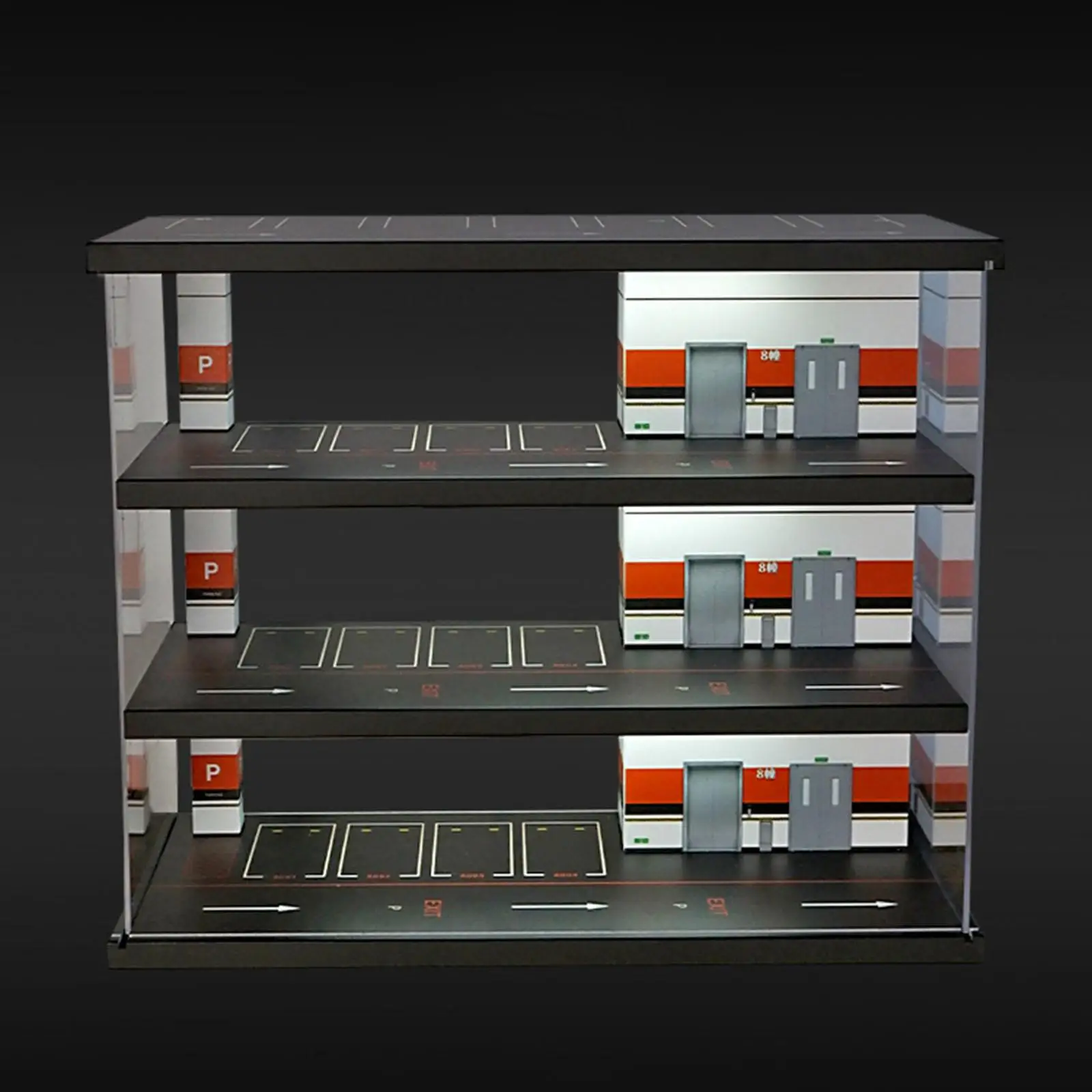 1/64 Parking Lot Scene Display Case Storage Shelf DIY Crafting Collectible