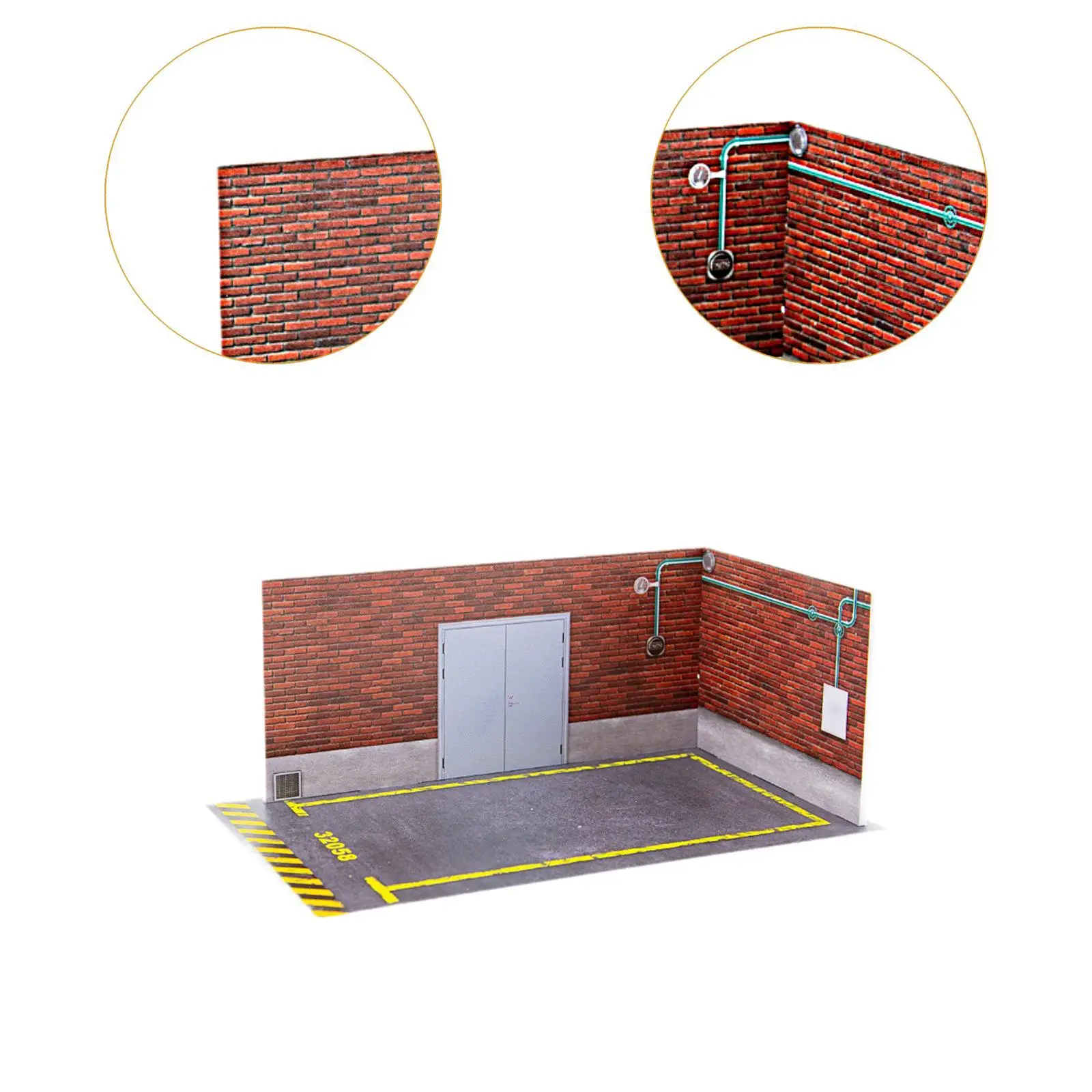 1/32 Model Car Parking Lot Display Scene Sturdy Diorama Car Garage Model
