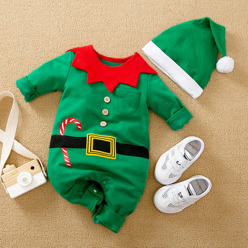 Body bebé manga larga elfo Navidad