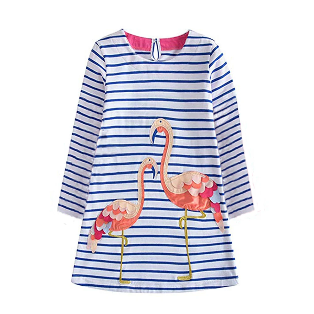 DXTON Vestido de invierno a rayas para niña estilo flamenco - imagen 5