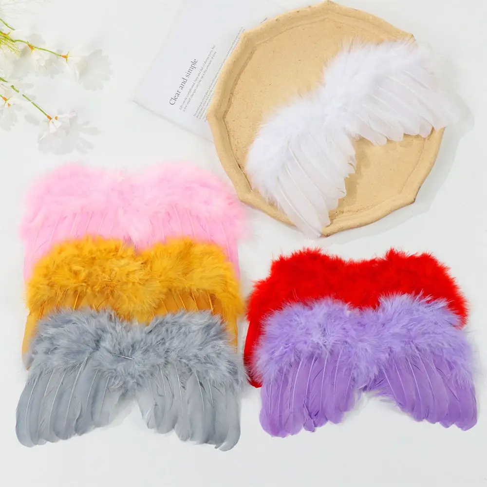 Diadema para el pelo para niños, sombreros para niñas, disfraces de alas de plumas para bebés, ala de Ángel, accesorios de fotografía recién nacido, accesorios para fotos - imagen 2